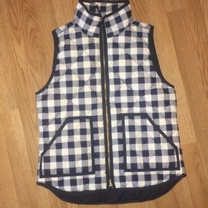 J.Crew navy and white gingham vest